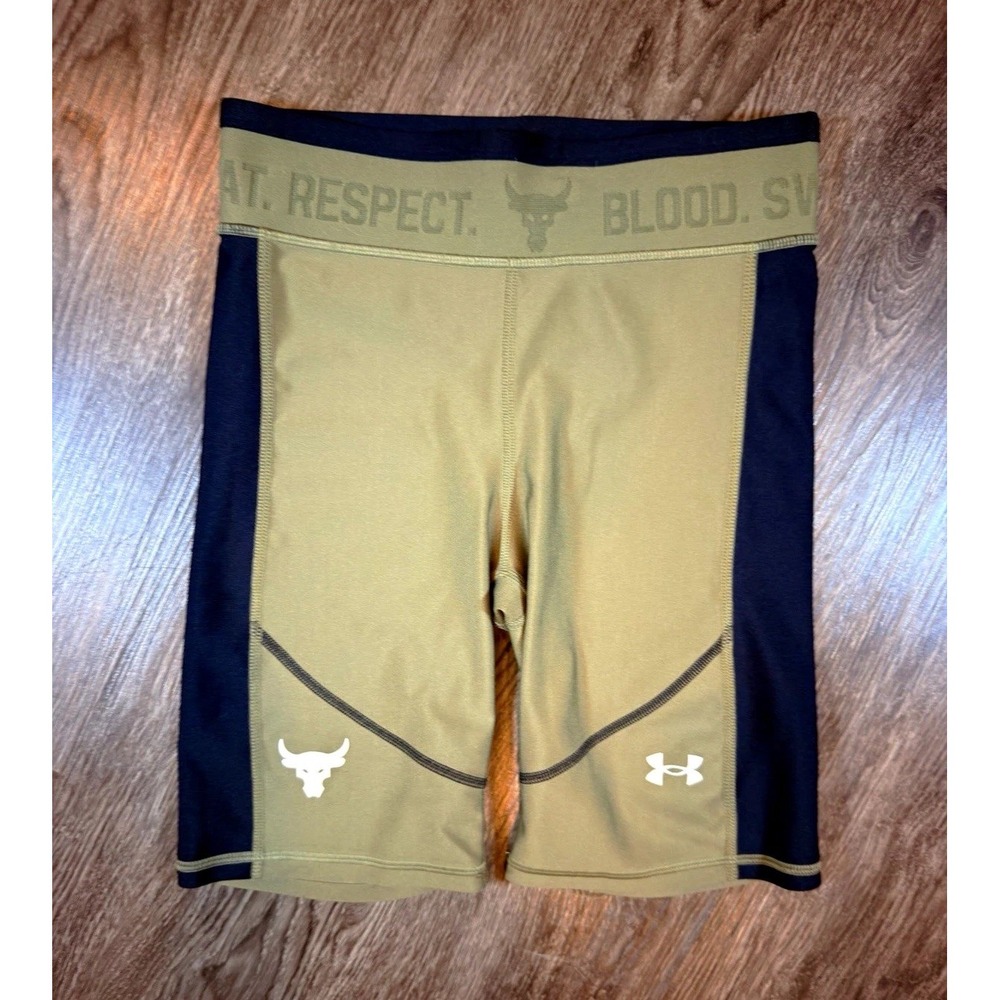 Under Armour HeatGear Men's Compression Shorts Green/Black Size S 8" Inseam